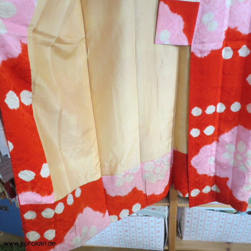 Wolken Shibori Seidendamast Juban Kimono