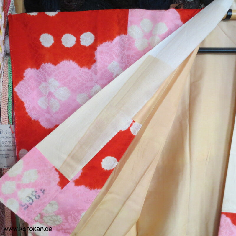 Wolken Shibori Seidendamast Juban Kimono