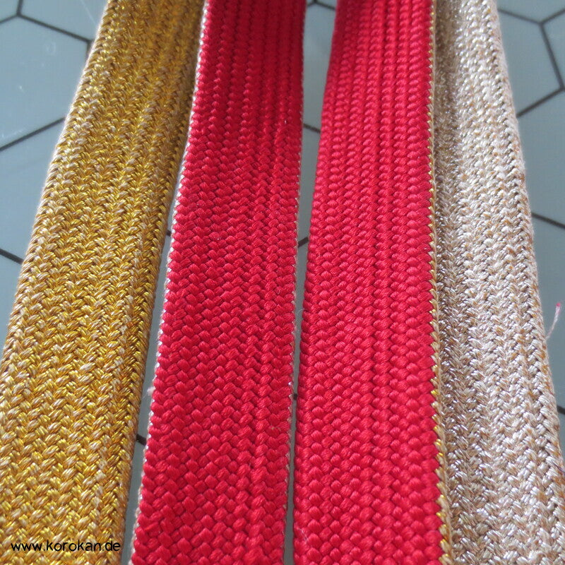rot gold silberner Obijime, geflochten