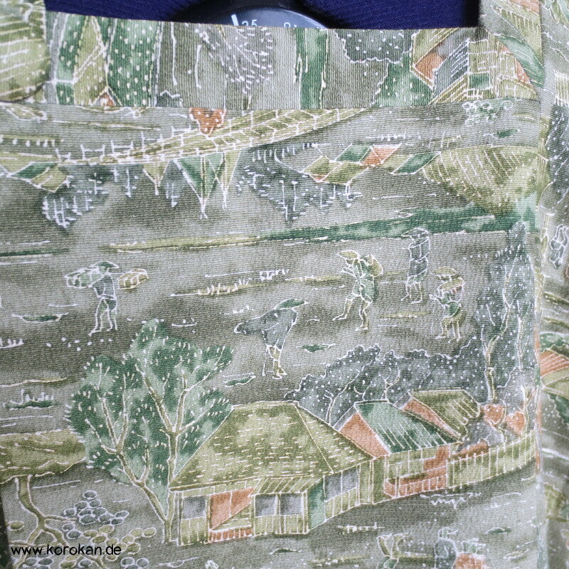 grüne Landschaft Tsumugi Seide Michiyuki Jacke