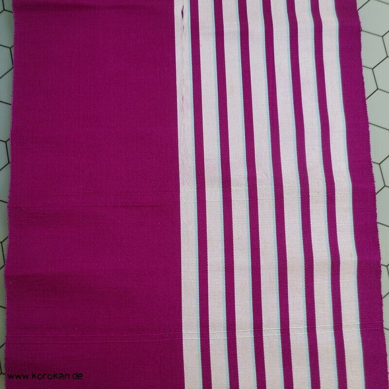 pflaumenpink mit Streifen Obi Seidenrips
