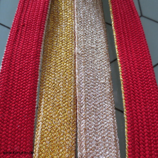 rot gold silberner Obijime, geflochten