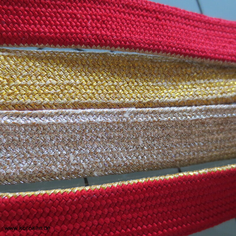 rot gold silberner Obijime, geflochten