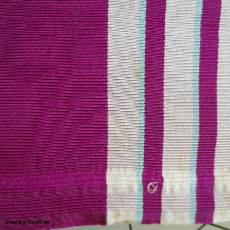 pflaumenpink mit Streifen Obi Seidenrips