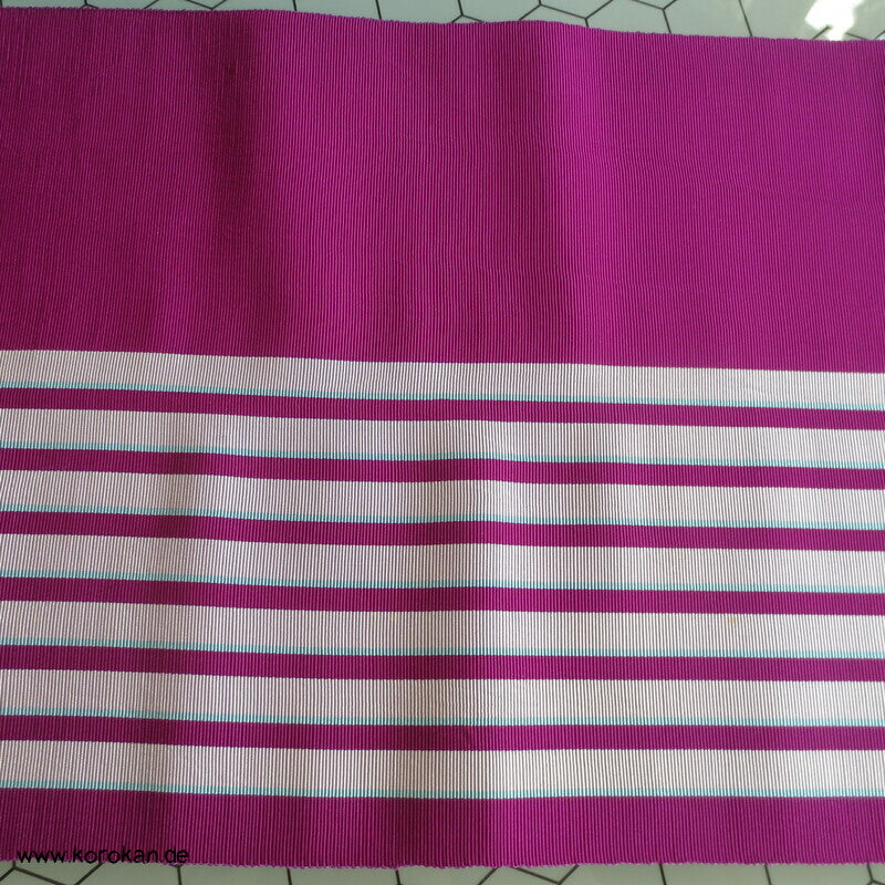 pflaumenpink mit Streifen Obi Seidenrips