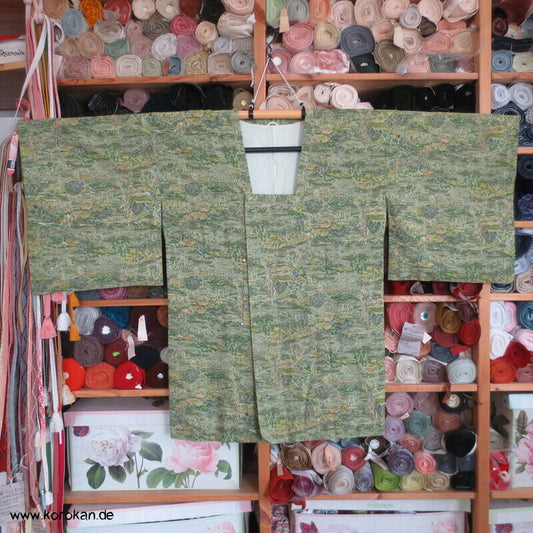 grüne Landschaft Tsumugi Seide Michiyuki Jacke