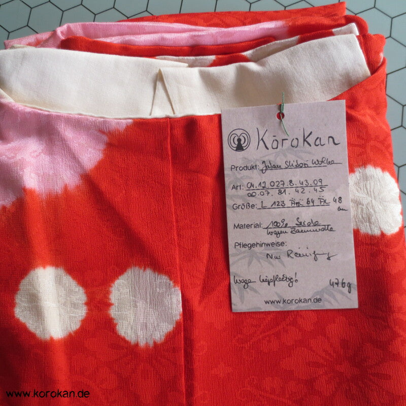 Wolken Shibori Seidendamast Juban Kimono