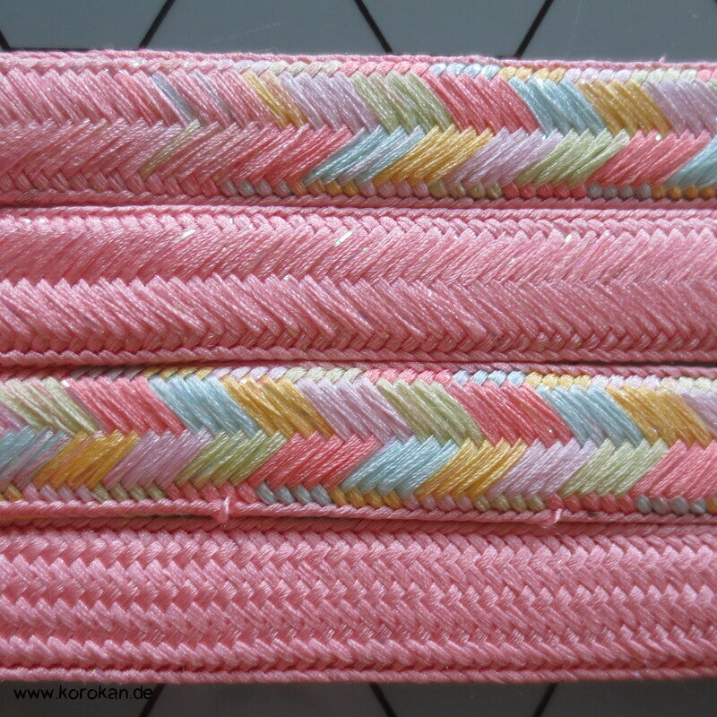 Obijime, geflochten rosa pastell glitzer
