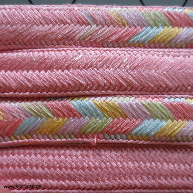 Obijime, geflochten rosa pastell glitzer