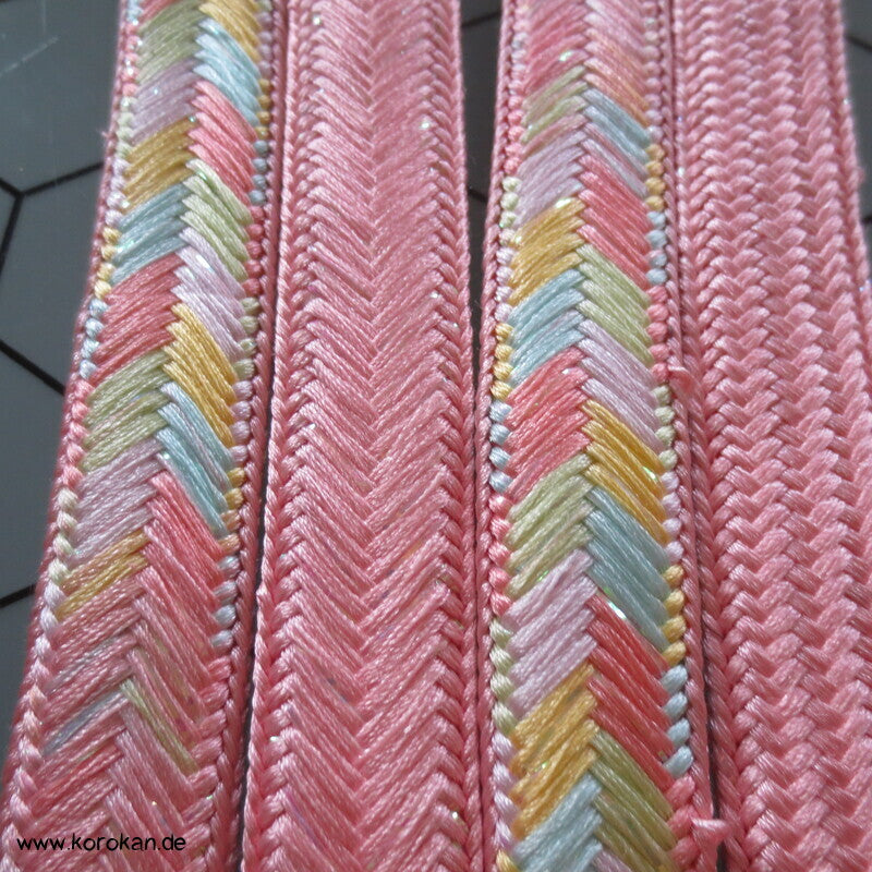 Obijime, geflochten rosa pastell glitzer