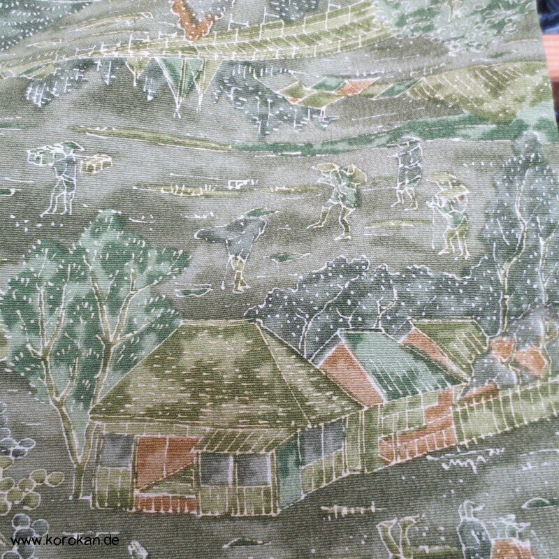 grüne Landschaft Tsumugi Seide Michiyuki Jacke