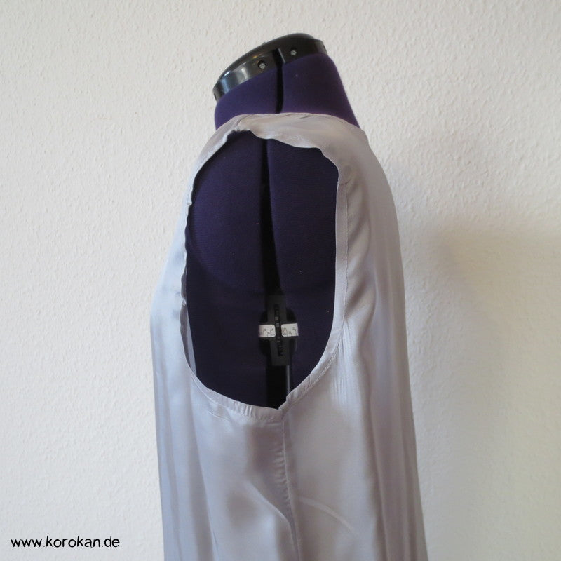 Baumwollspitzenjersey Kleid, farblich abgesetzt