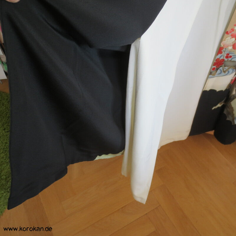 Sakura Zweige, grüner Ahorn Tomesode Seiden Kimono