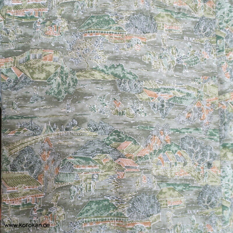 grüne Landschaft Tsumugi Seide Michiyuki Jacke