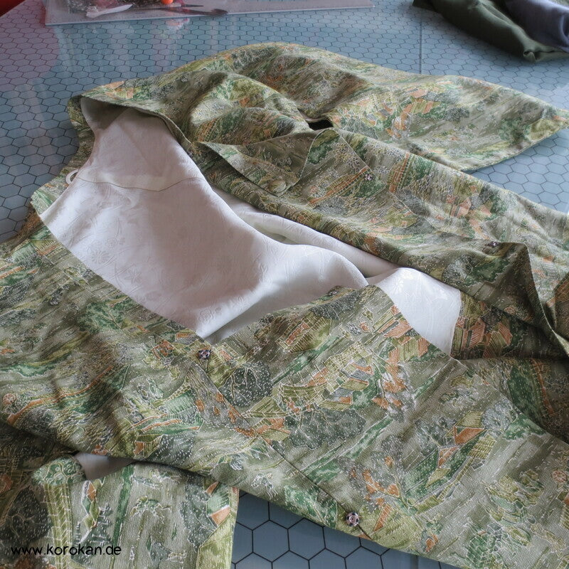 grüne Landschaft Tsumugi Seide Michiyuki Jacke