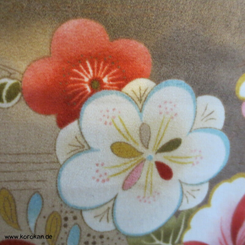 japanischer samtiger Synthetik Velour Chu Furisode Kimono, Hausmantel