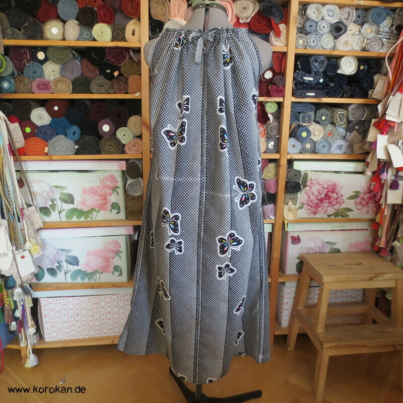 Hochsommer / Strand Kleid aus Yukata Baumwolle, Schmetterlinge, Gr. L