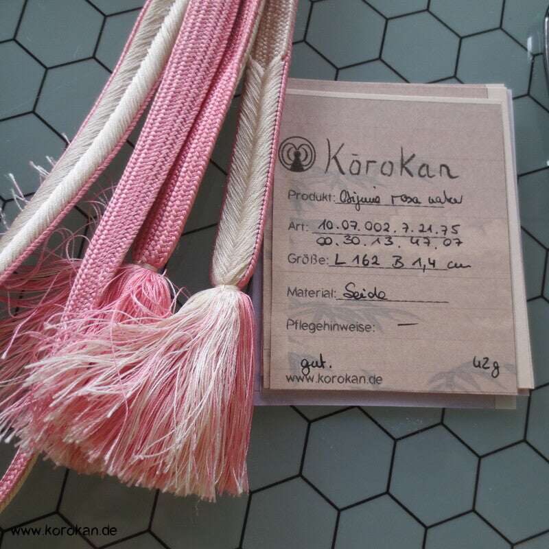 rosa, weiß, Koi Obijime, geflochten
