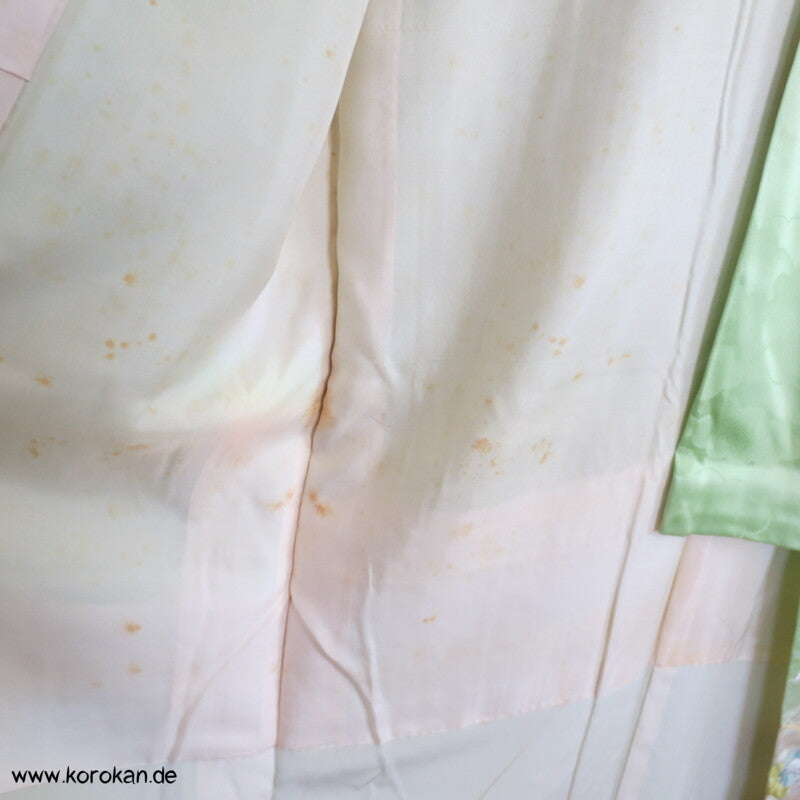 Blumenwagenstickereien Furisode Seiden Kimono
