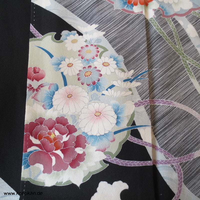 Bambusrollo / Spiegel Tomesode Seiden Kimono