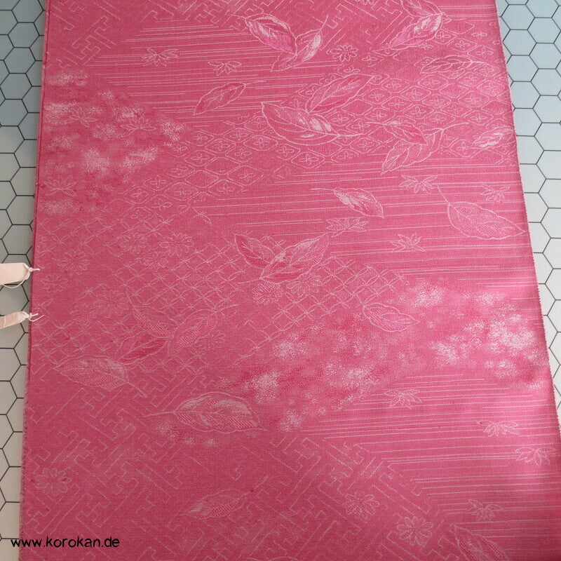 Blätter, klassische Muster Seide / Wolljacquard Kimono Tanmono