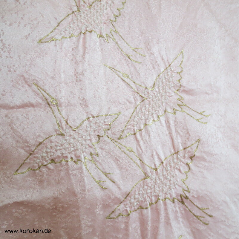 Shibori Goldkraniche Seidendamast Karieba für Juban