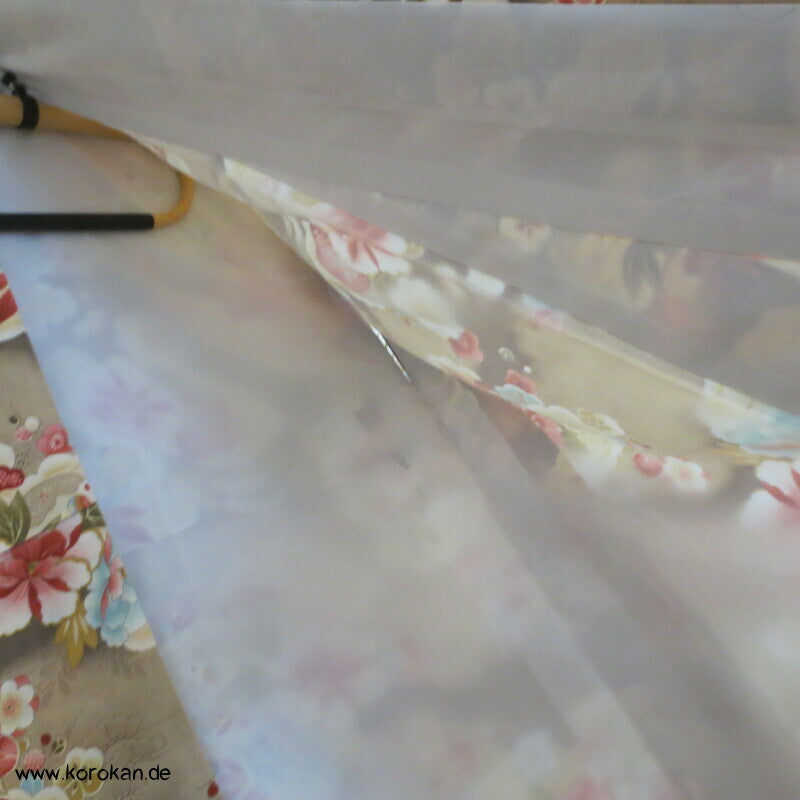 japanischer samtiger Synthetik Velour Chu Furisode Kimono, Hausmantel