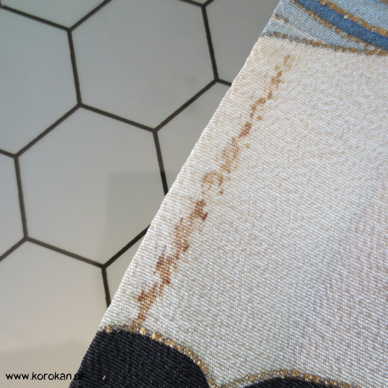 Sakura Zweige, grüner Ahorn Tomesode Seiden Kimono