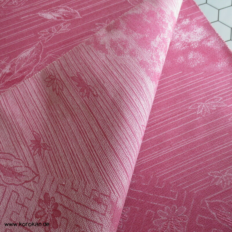 Blätter, klassische Muster Seide / Wolljacquard Kimono Tanmono