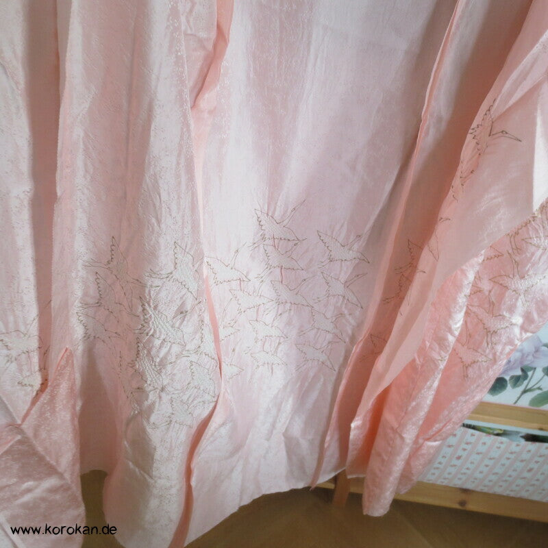 Shibori Goldkraniche Seidendamast Karieba für Juban