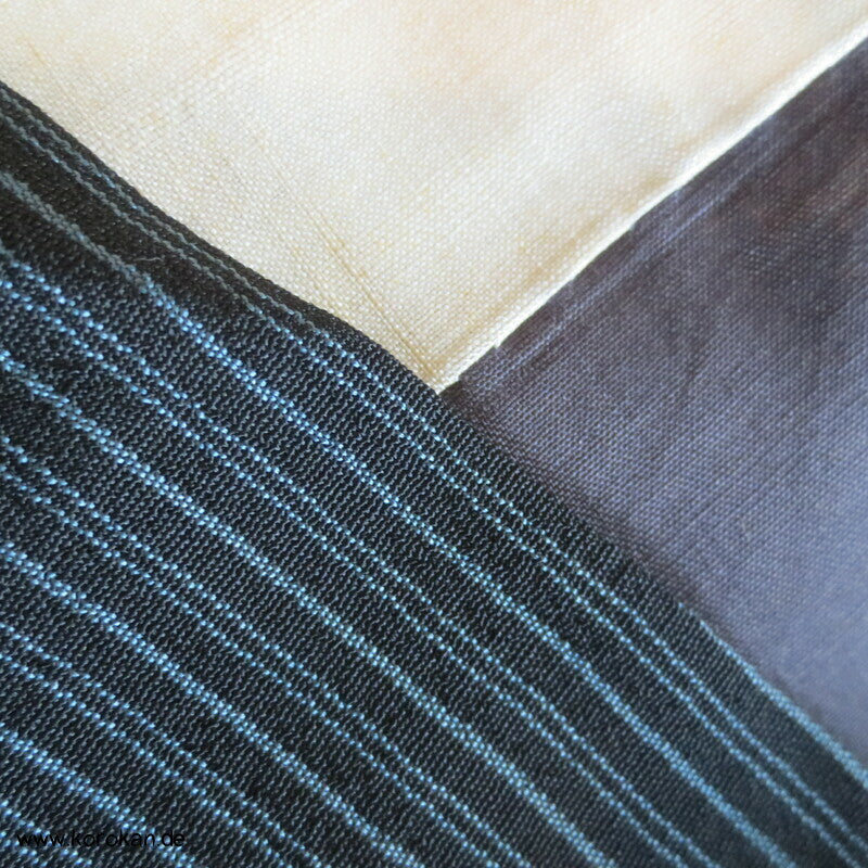 gestreifter Tsumugi Seiden Crepe Kimono