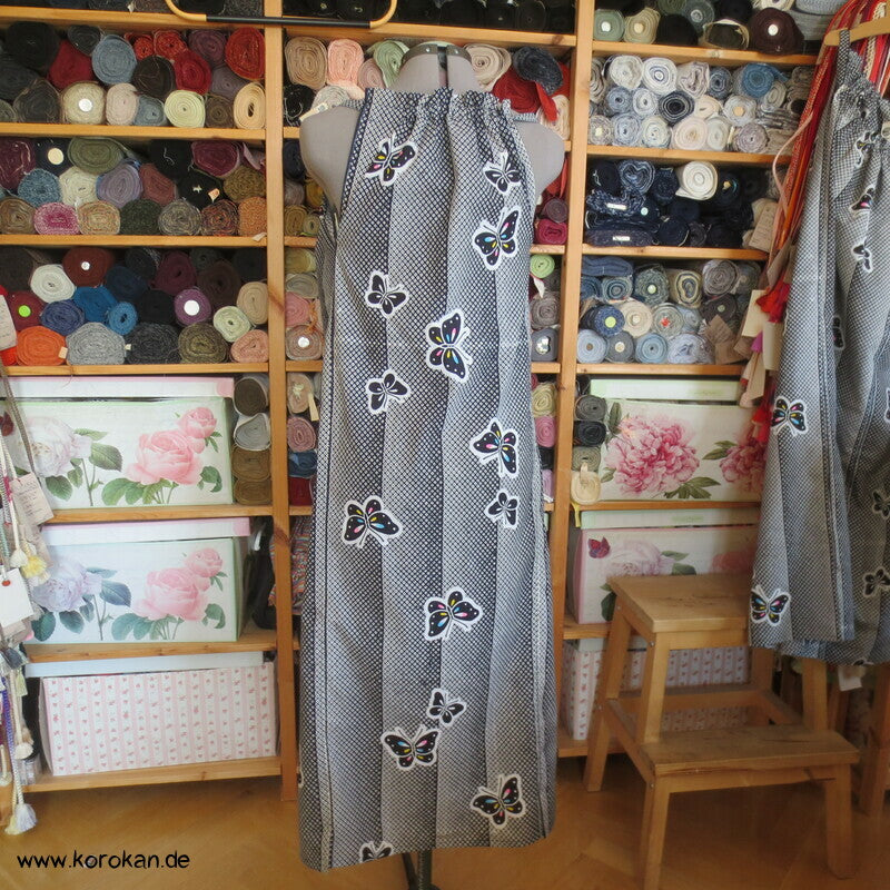 Hochsommer / Strand Kleid aus Yukata Baumwolle, Schmetterlinge, Gr. S