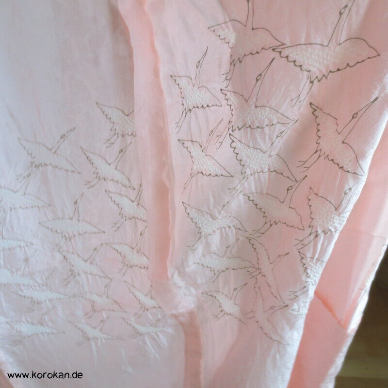 Shibori Goldkraniche Seidendamast Karieba für Juban