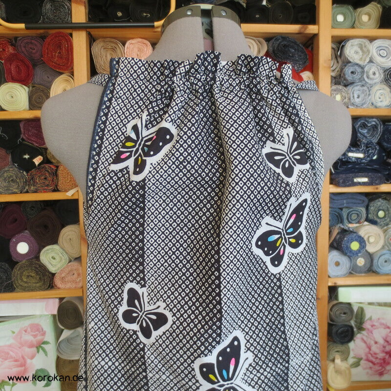 Hochsommer / Strand Kleid aus Yukata Baumwolle, Schmetterlinge, Gr. S