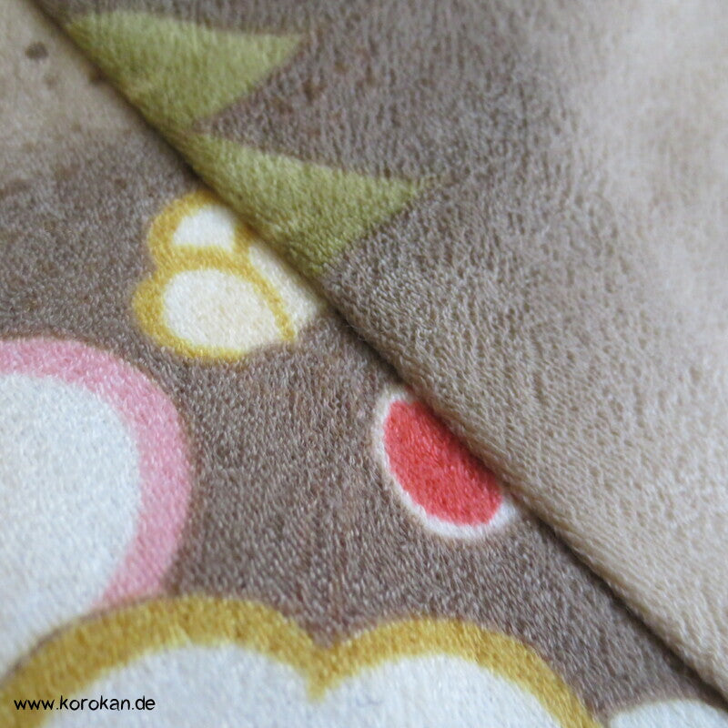 japanischer samtiger Synthetik Velour Chu Furisode Kimono, Hausmantel