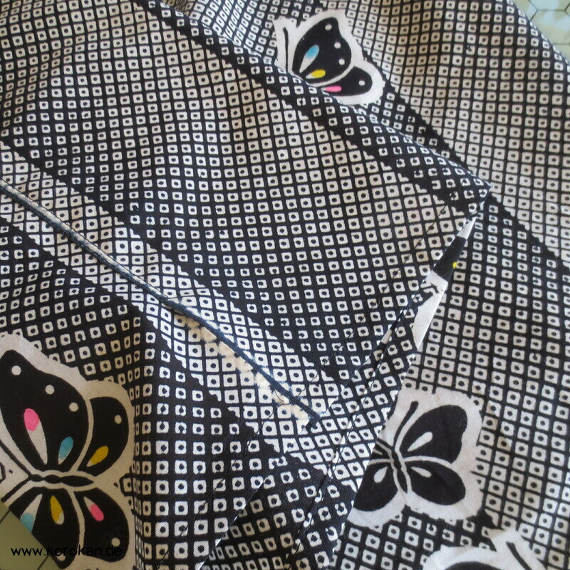Hochsommer / Strand Kleid aus Yukata Baumwolle, Schmetterlinge, Gr. S