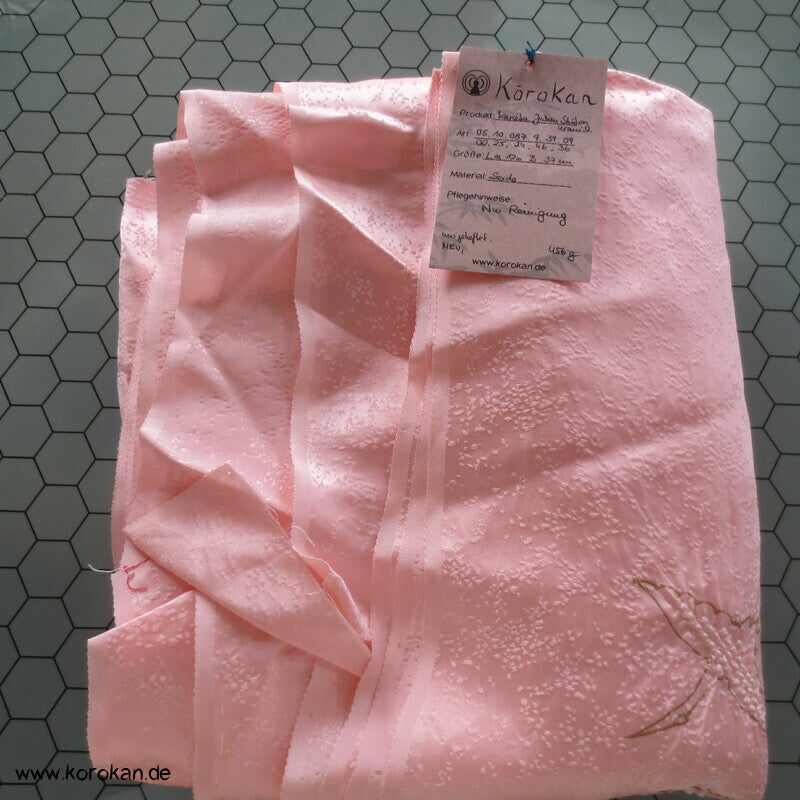 Shibori Goldkraniche Seidendamast Karieba für Juban