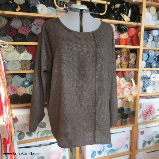 Blusen Shirt aus fein Kasuri Araihari Kimono Seide