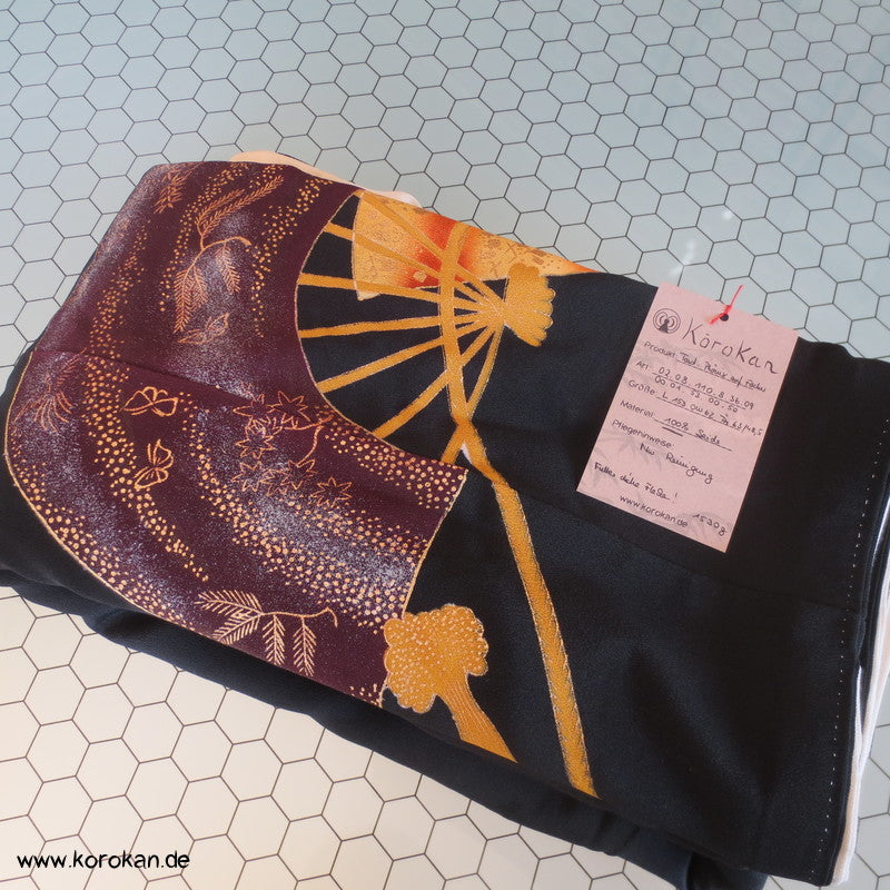 Phönix auf Fächer Tomesode Seiden Kimono