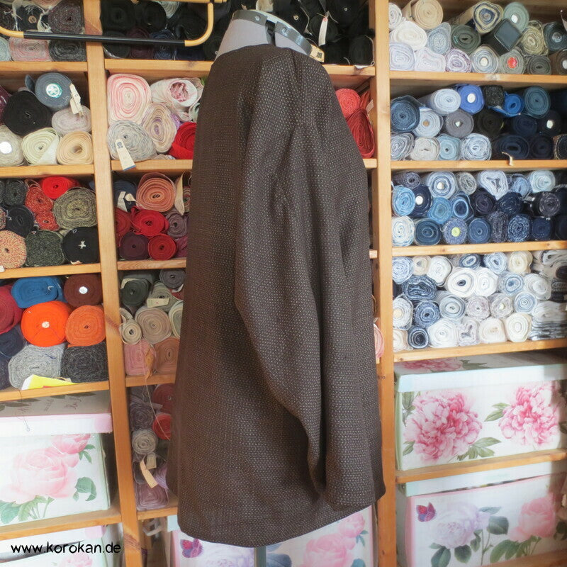Blusen Shirt aus fein Kasuri Araihari Kimono Seide
