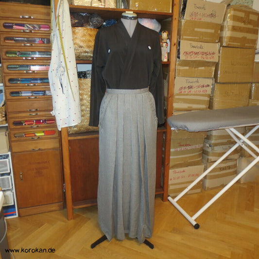 Hakama  - Hosenrock  - gestreifte Wollmischung
