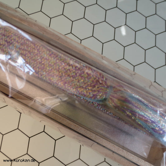 lila silber Obijime in Holz - Geschenkbox