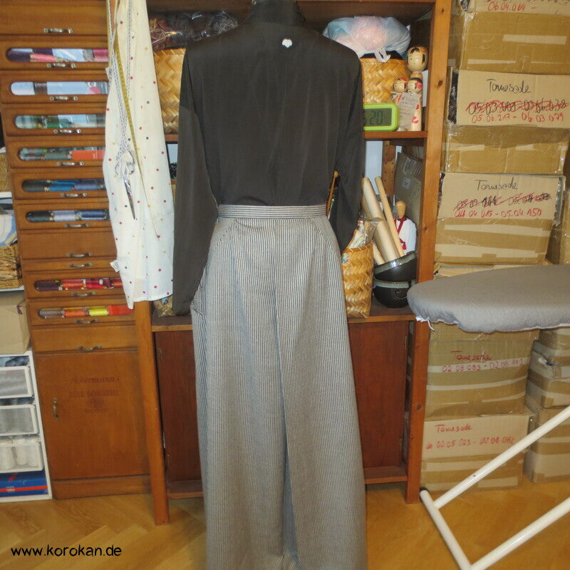 Hakama  - Hosenrock  - gestreifte Wollmischung