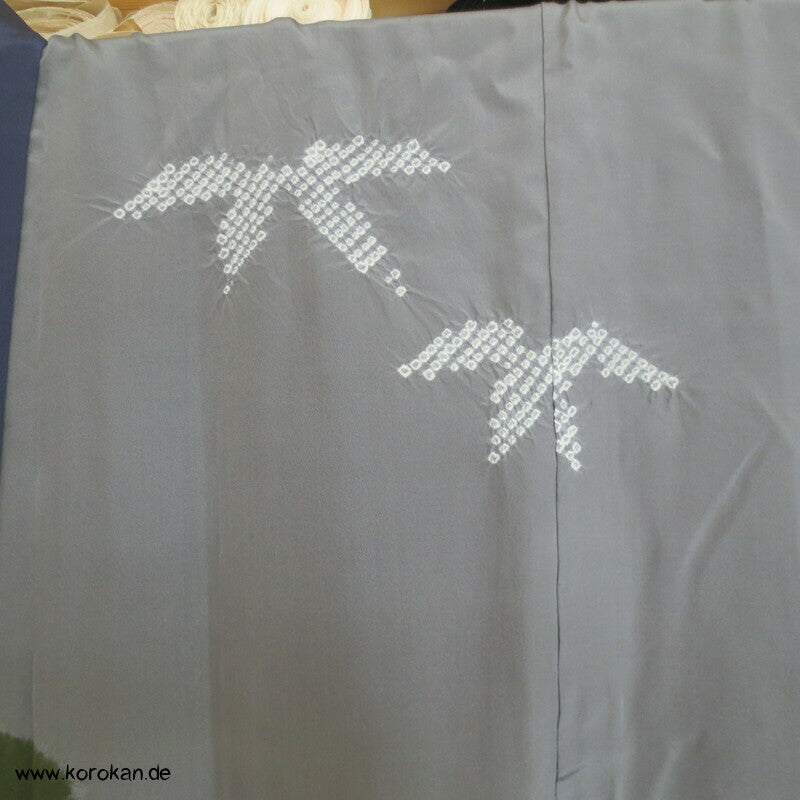 Shibori Nebel, Fächer Juban Unterkimono, Seide