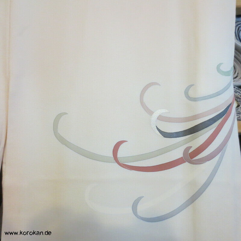 Rangiku Chrysantheme Homongi Kimono, blassrosa
