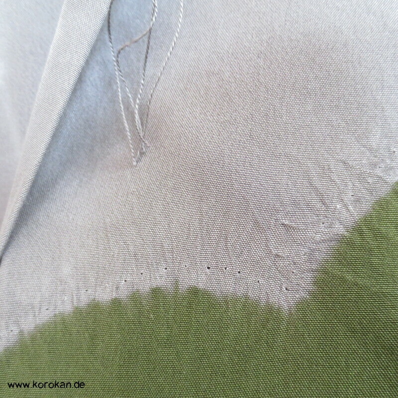 Shibori Nebel, Fächer Juban Unterkimono, Seide