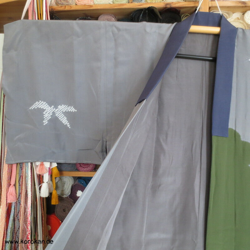 Shibori Nebel, Fächer Juban Unterkimono, Seide