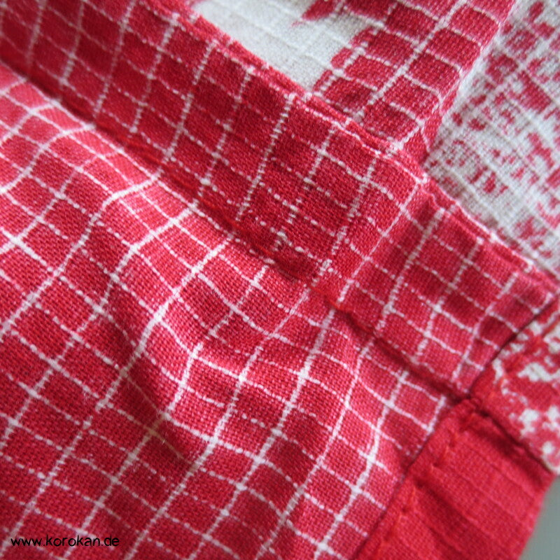 Yukata, reine Baumwolle, Tombo auf rot rosa