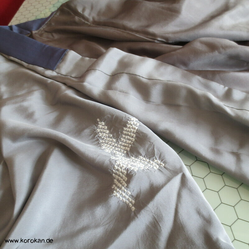 Shibori Nebel, Fächer Juban Unterkimono, Seide