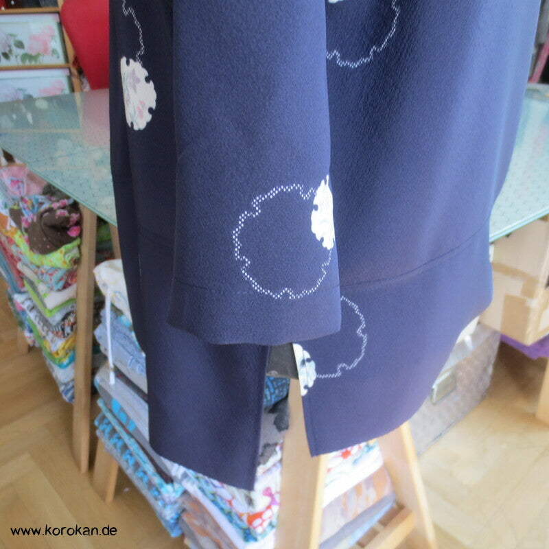 japanischer Schneeflocken Seidencrepe Blusenshirt XL